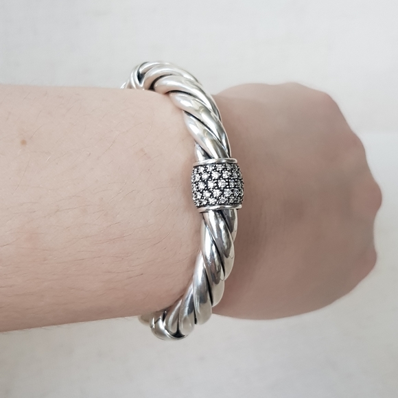 David Yurman 10mm Metro Diamond Station Bracelet - Picture 14 of 14